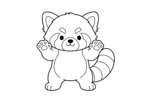 レッサーパンダの塗り絵