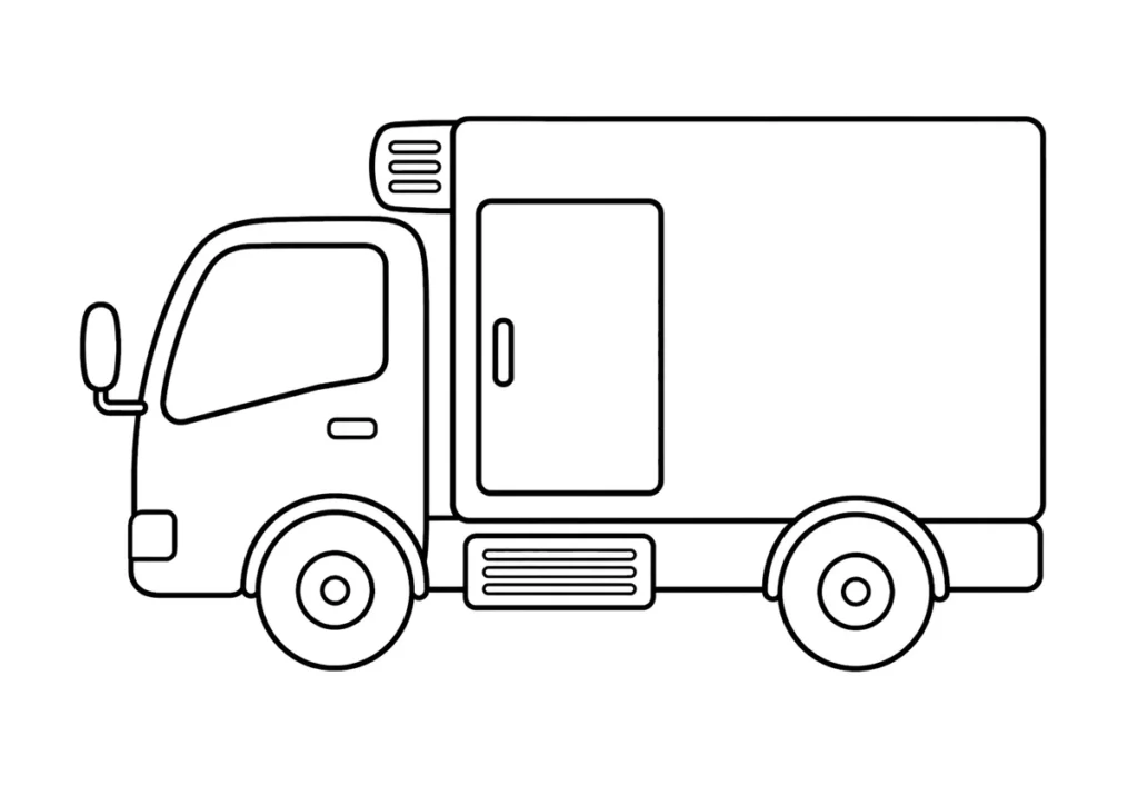 冷凍車の塗り絵