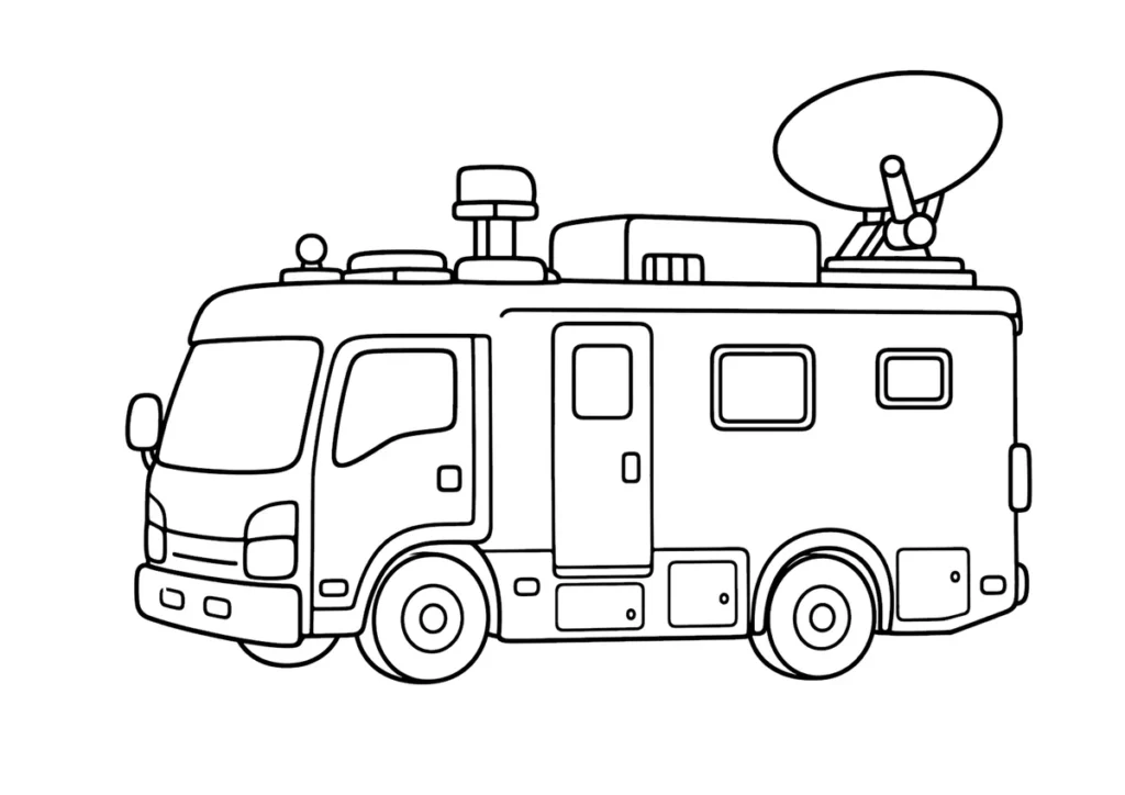 中継車の塗り絵