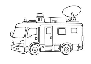 中継車の塗り絵