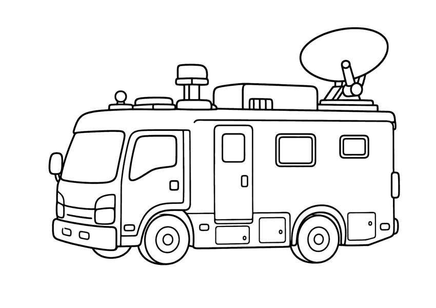 中継車の塗り絵