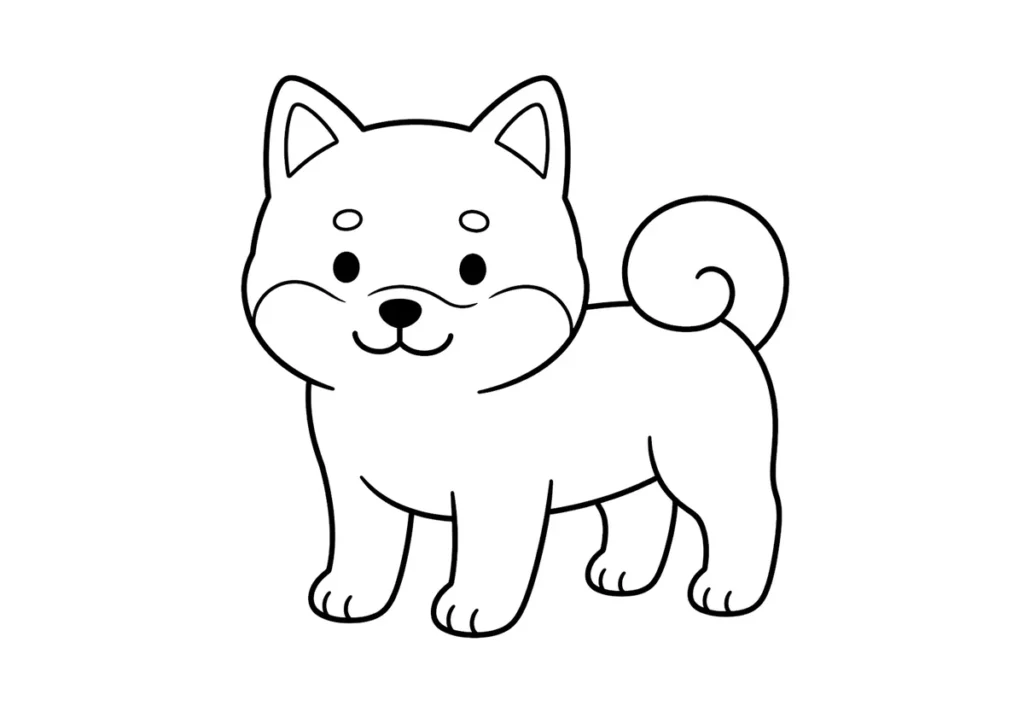 柴犬の塗り絵