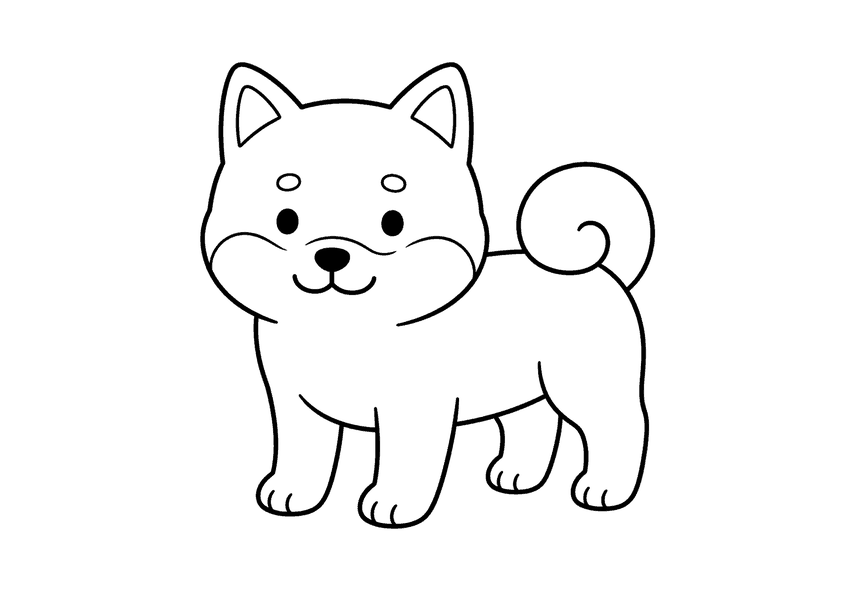 柴犬の塗り絵