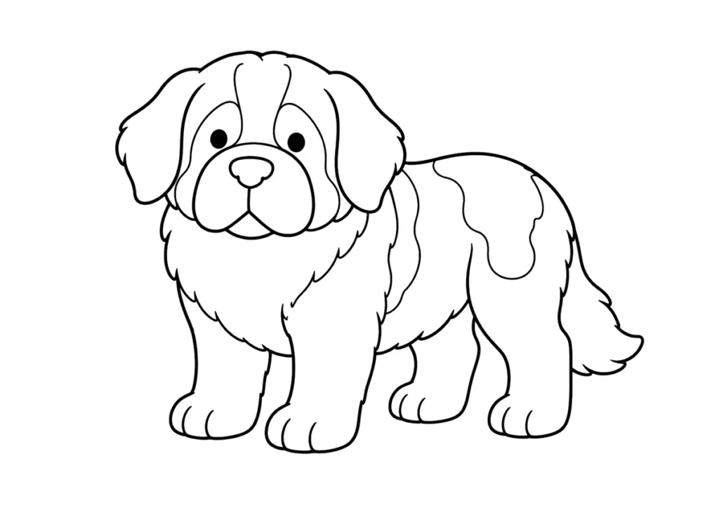 セントバーナードの塗り絵