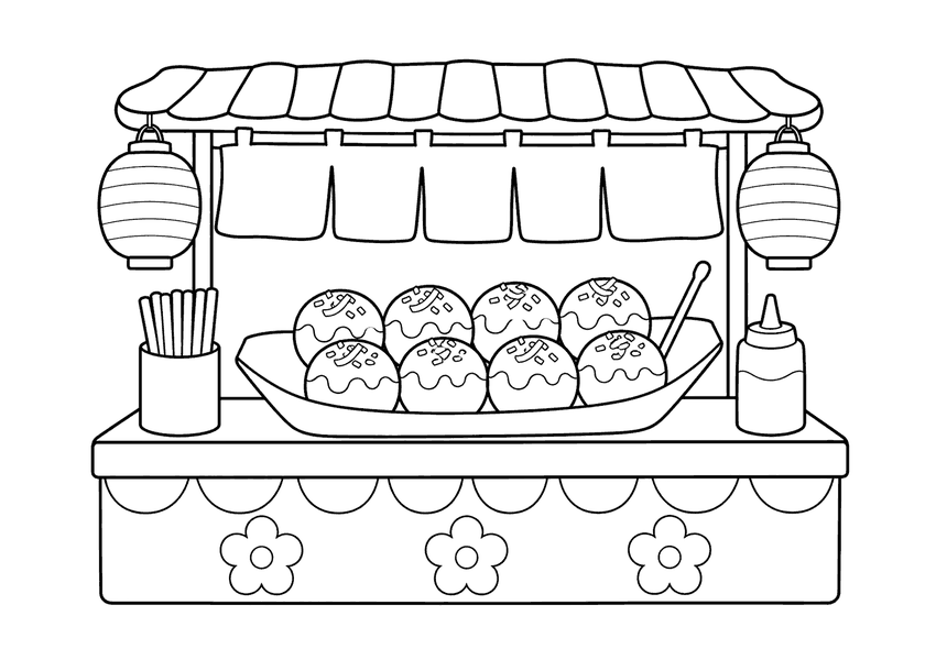 たこやきの塗り絵
