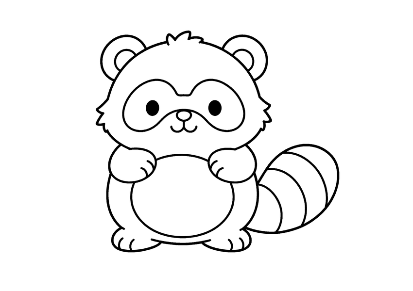 たぬきの塗り絵
