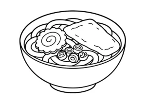 うどんの塗り絵