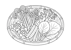 山菜の塗り絵