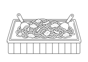 焼きそばの塗り絵