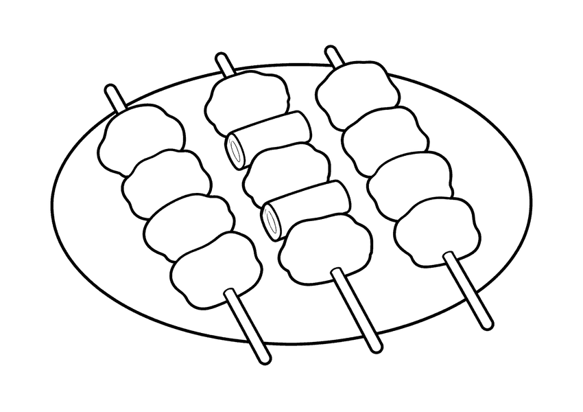 焼き鳥の塗り絵