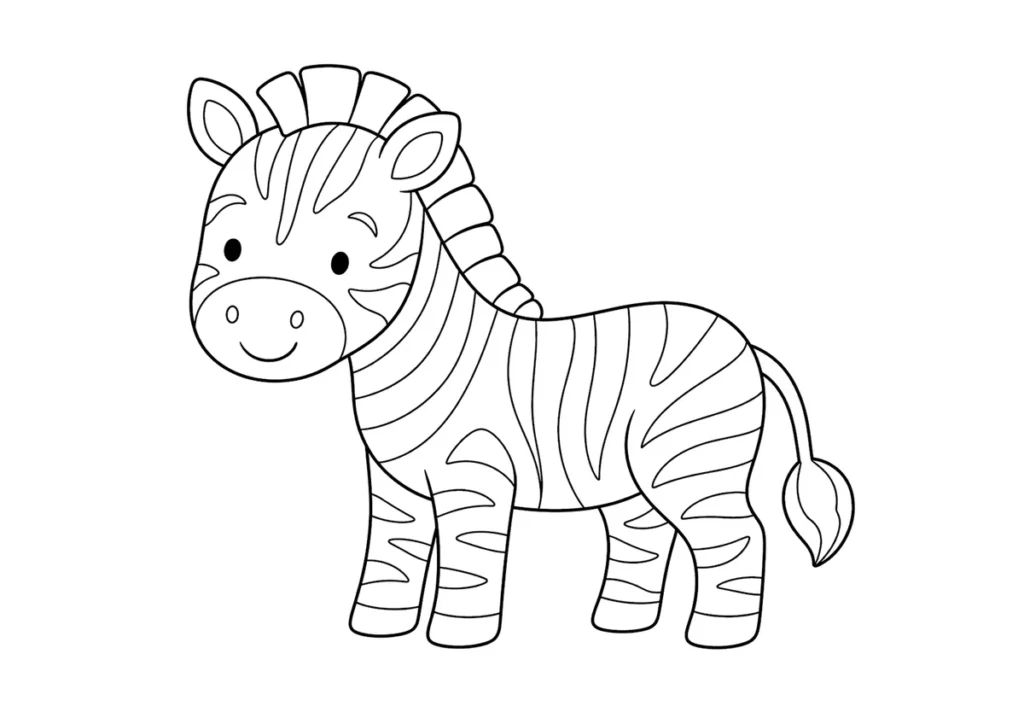 シマウマの塗り絵
