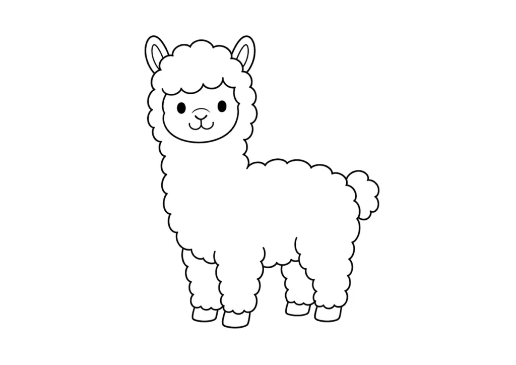アルパカの塗り絵