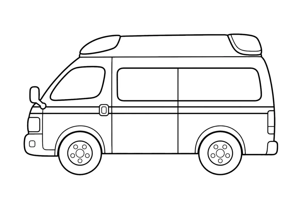 救急車の塗り絵