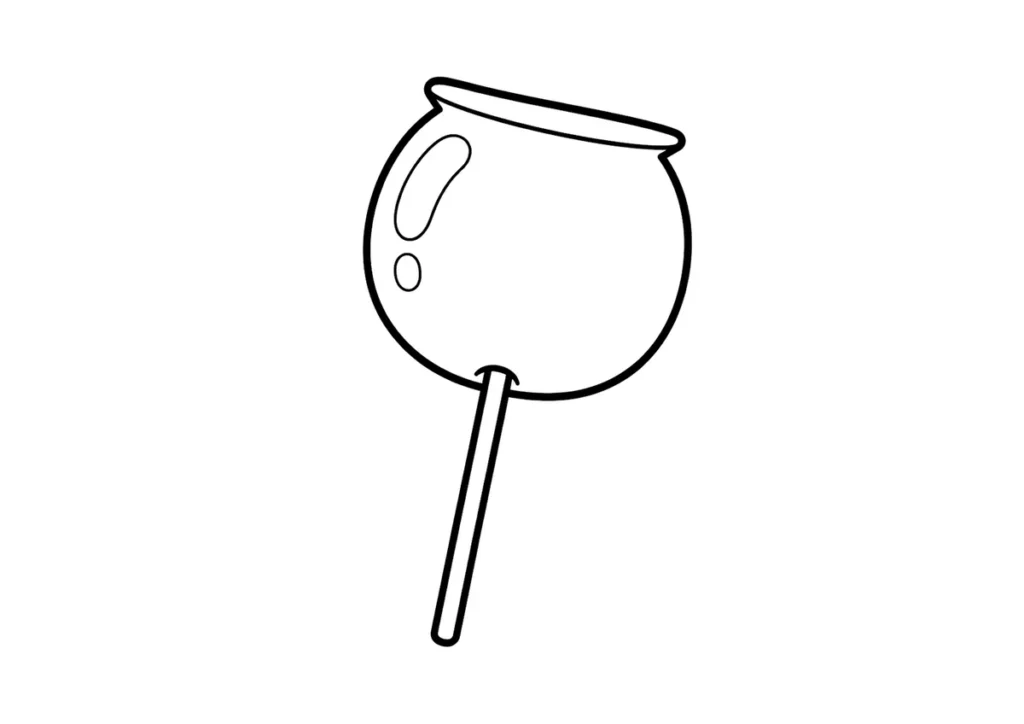 りんご飴の塗り絵