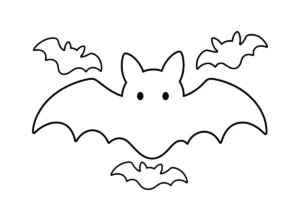 ハロウィンのコウモリの塗り絵