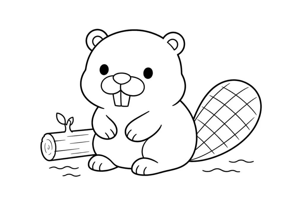 ビーバーの塗り絵
