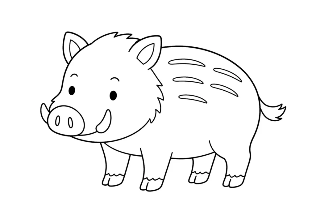 イノシシの塗り絵