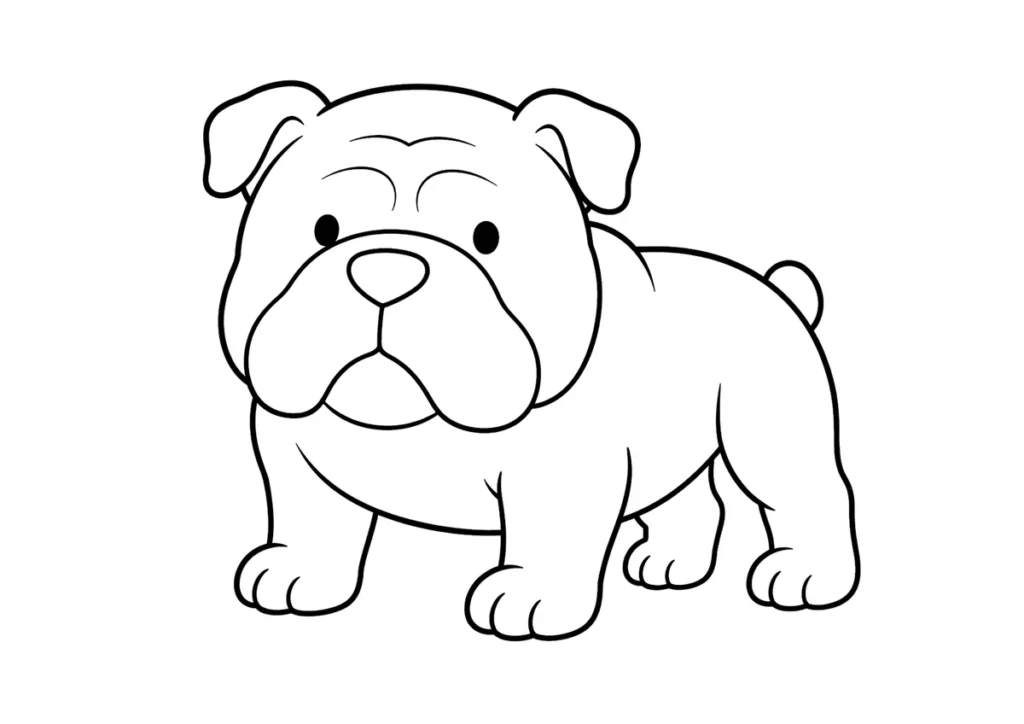 ブルドッグの塗り絵