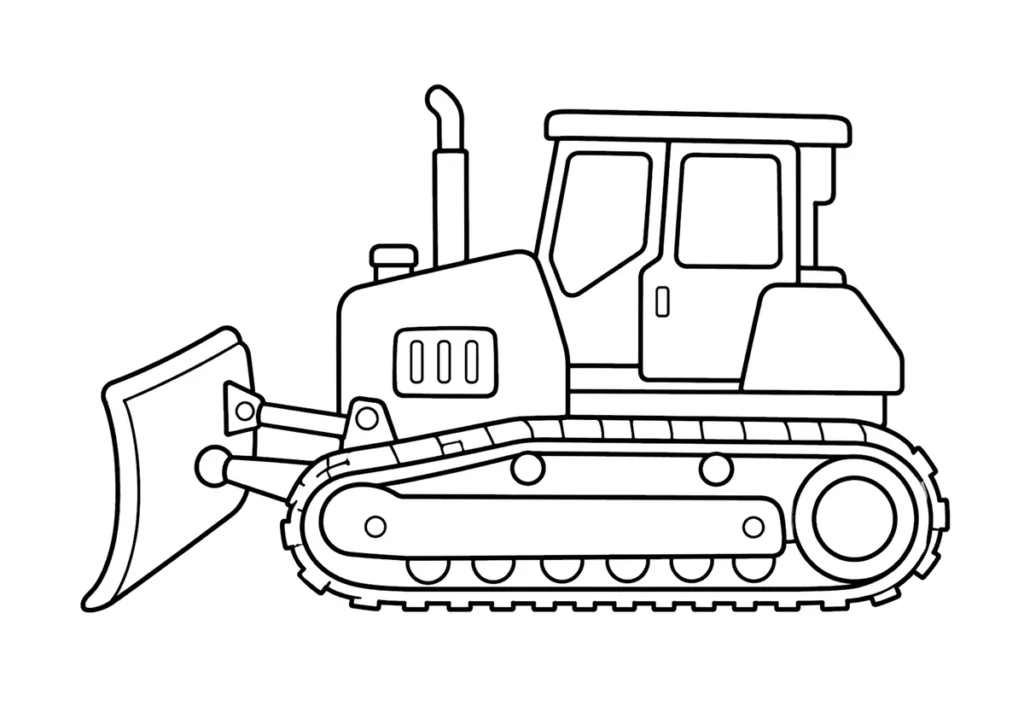 ブルドーザーの塗り絵