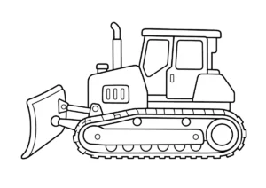 ブルドーザーの塗り絵