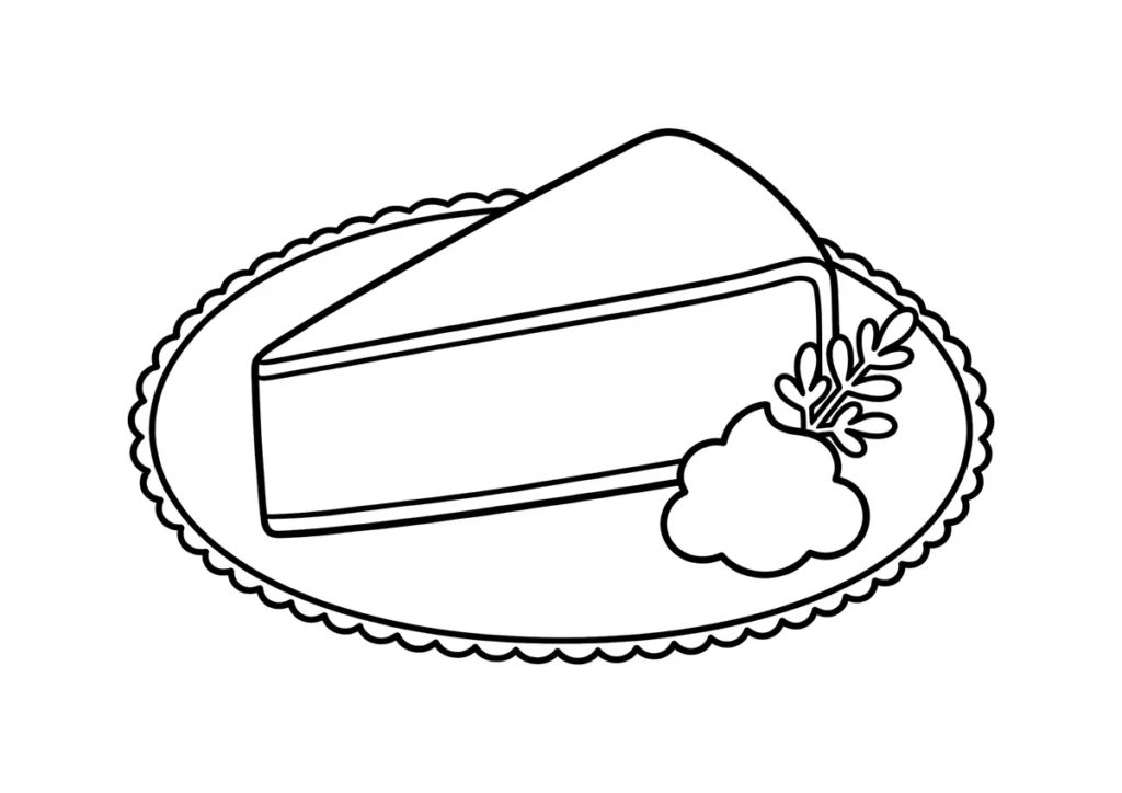チーズケーキの塗り絵
