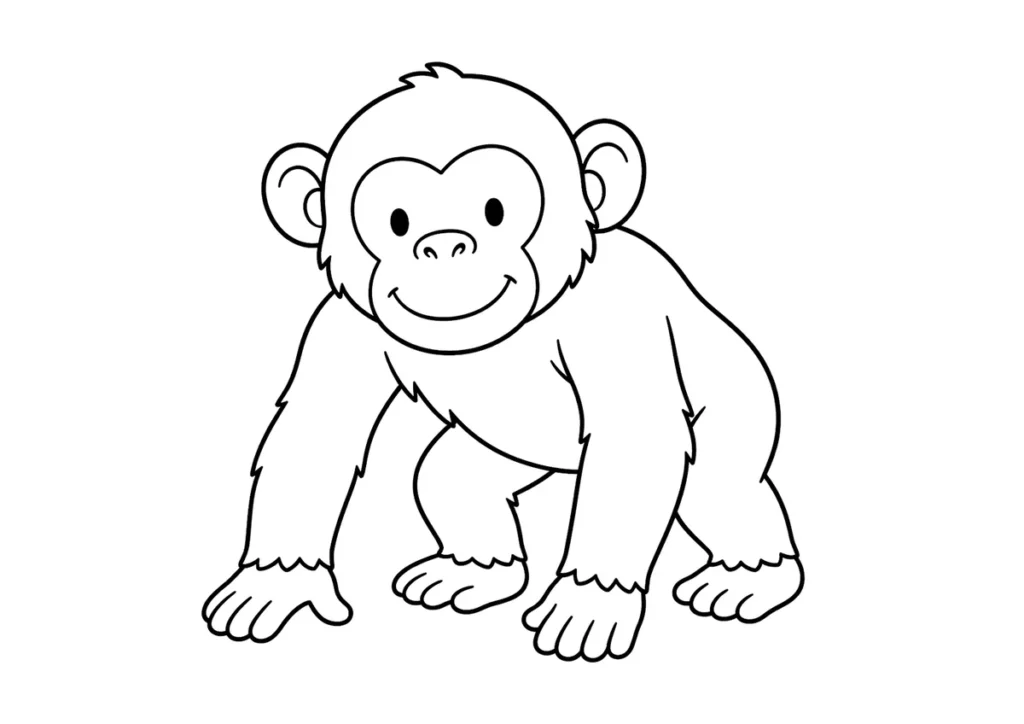 チンパンジーの塗り絵
