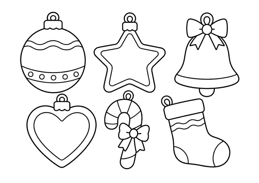 クリスマスオーナメントの塗り絵