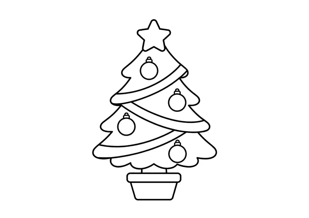 クリスマスツリーの塗り絵