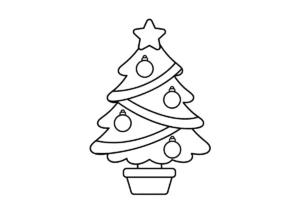 クリスマスツリーの塗り絵