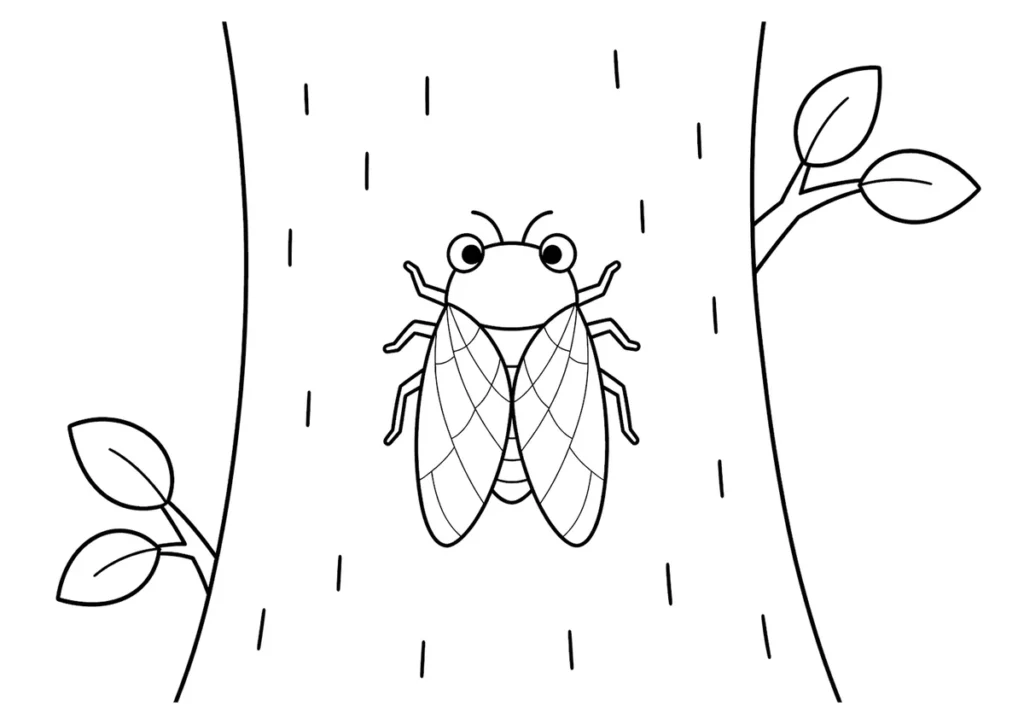 セミの塗り絵