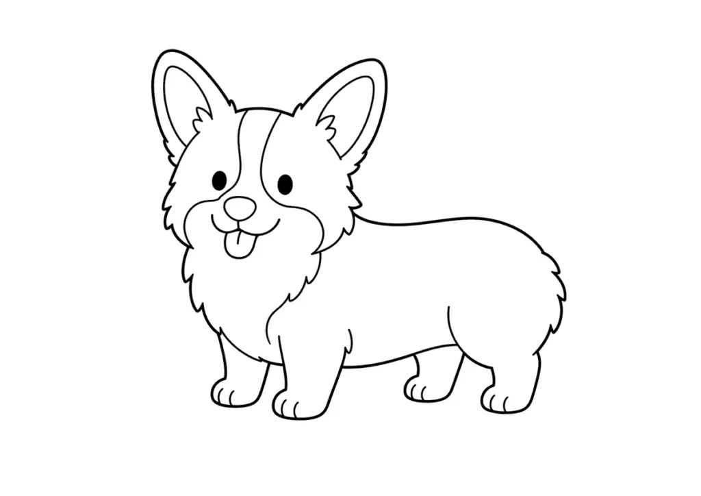コーギーの塗り絵