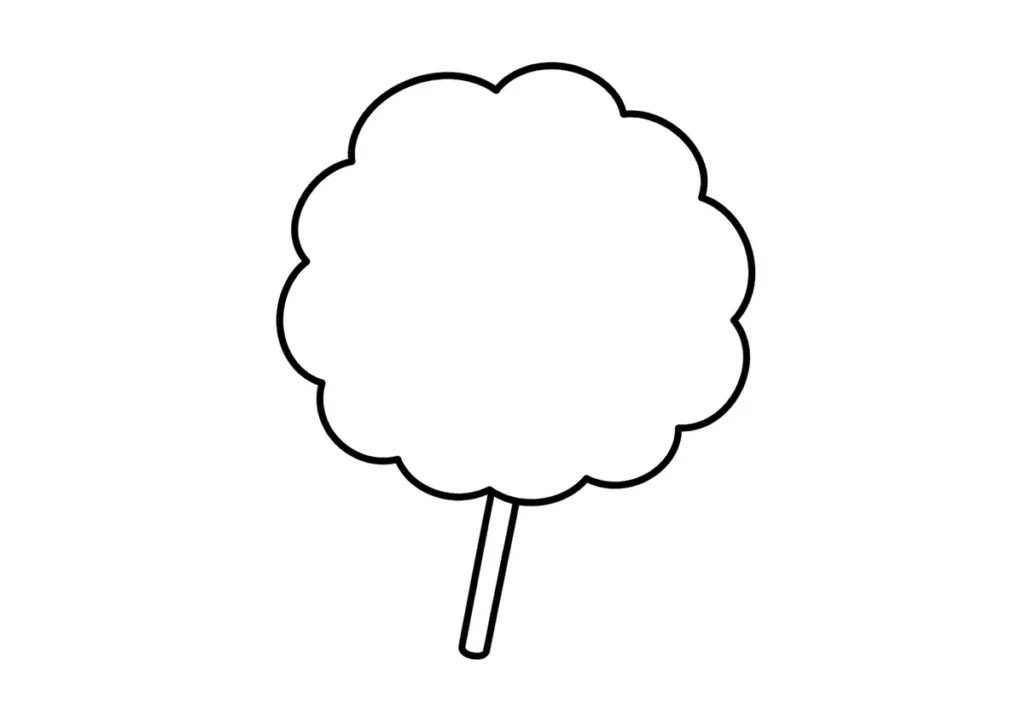 わたあめの塗り絵
