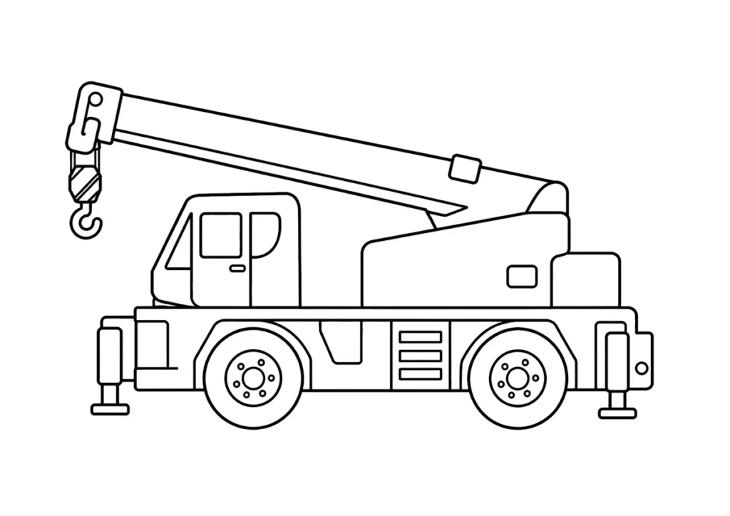 クレーン車の塗り絵