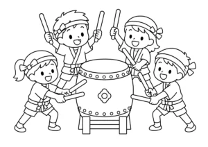 太鼓の塗り絵