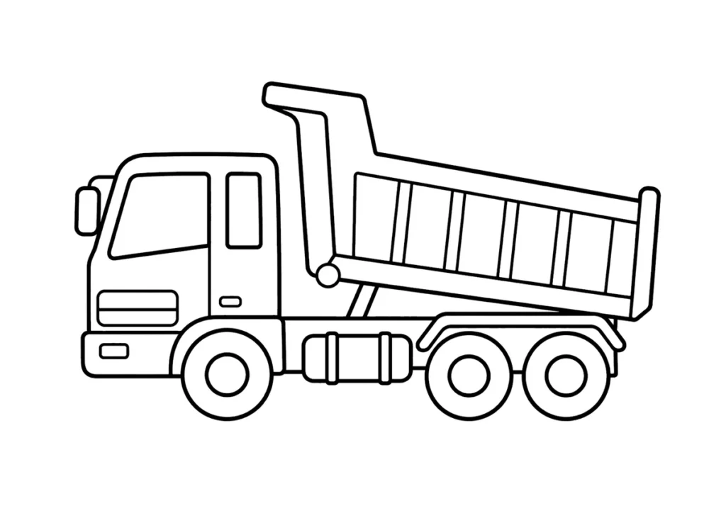 ダンプカーの塗り絵