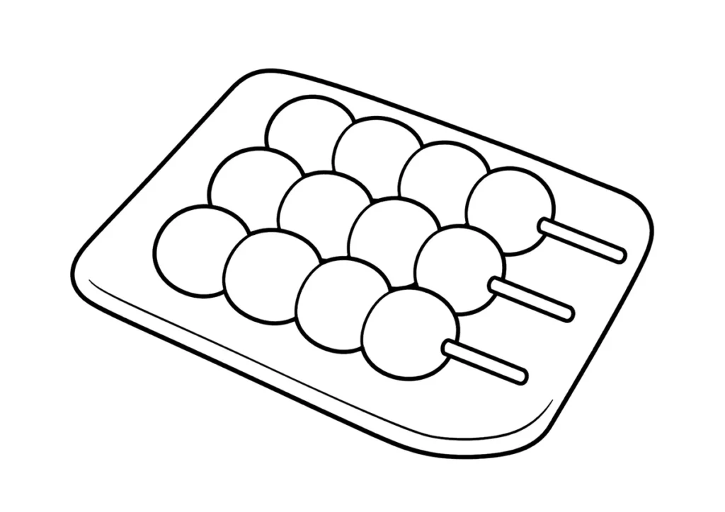 団子の塗り絵