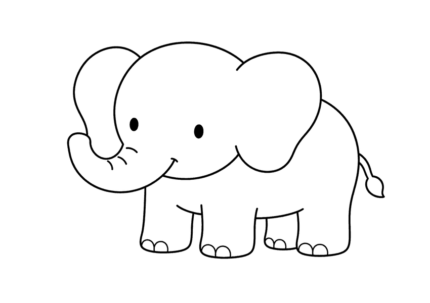 ゾウの塗り絵