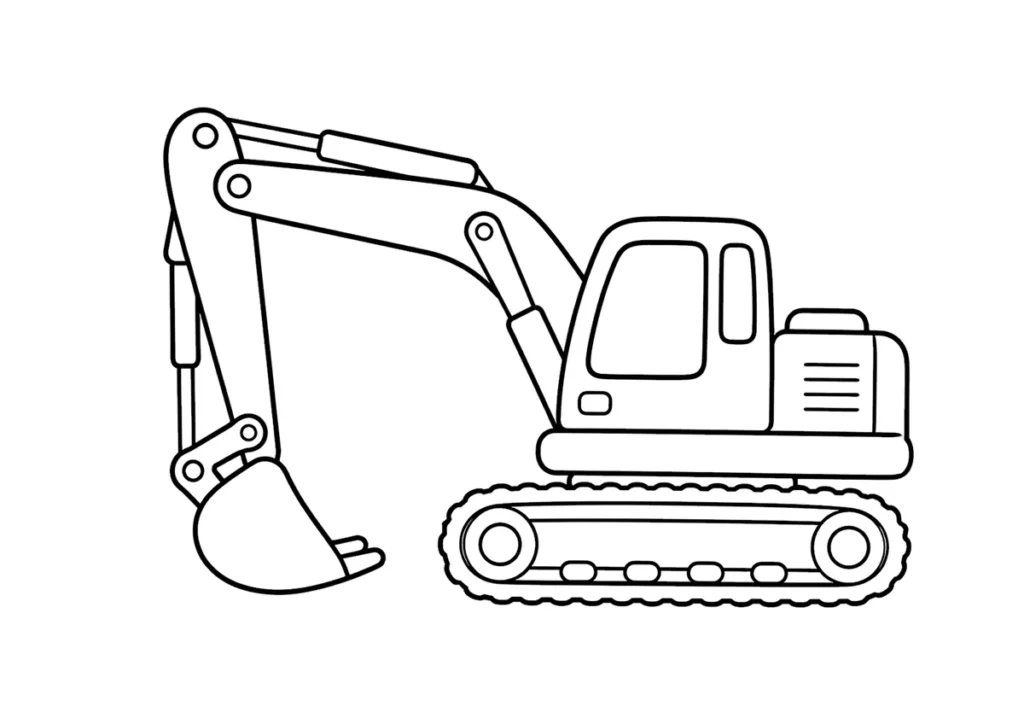 ショベルカーの塗り絵