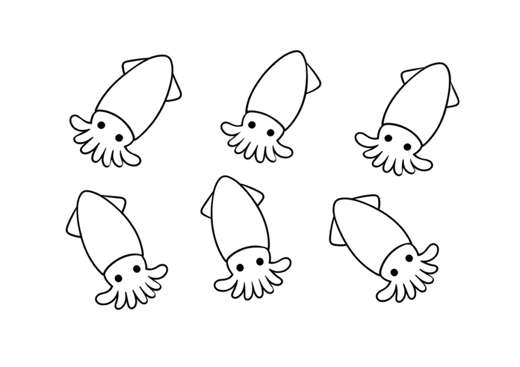 ホタルイカの塗り絵
