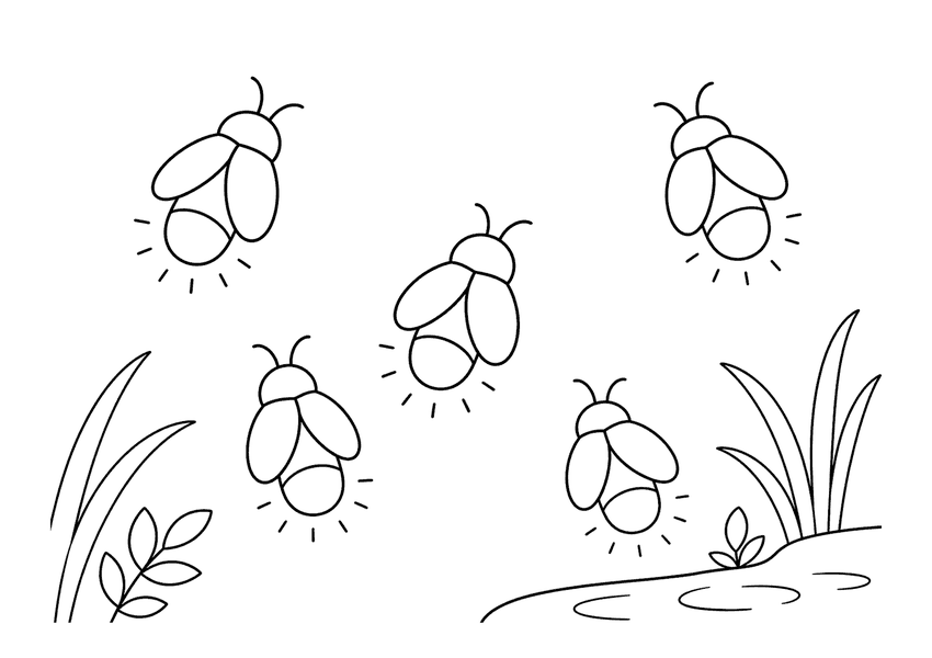 蛍の塗り絵
