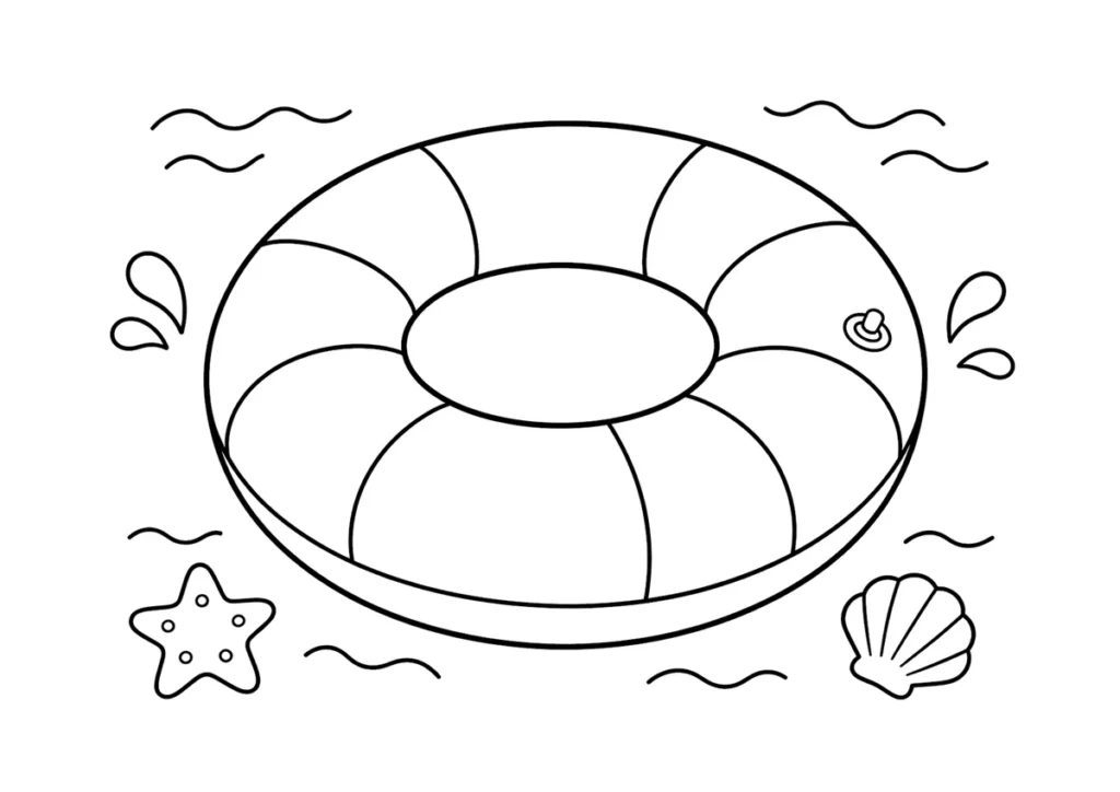 浮き輪の塗り絵