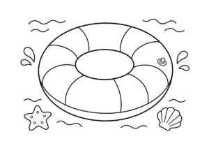 浮き輪の塗り絵