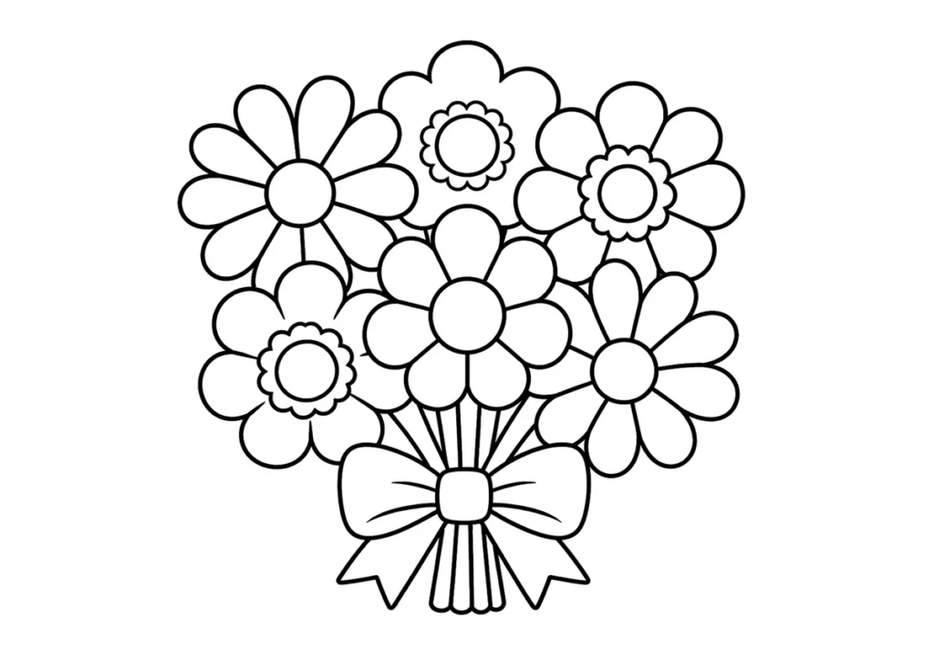 花束の塗り絵