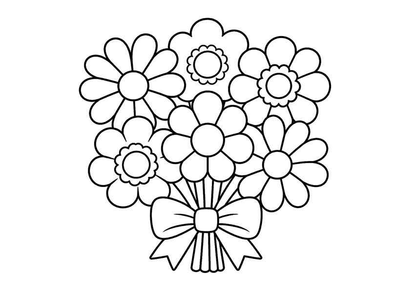 花束の塗り絵