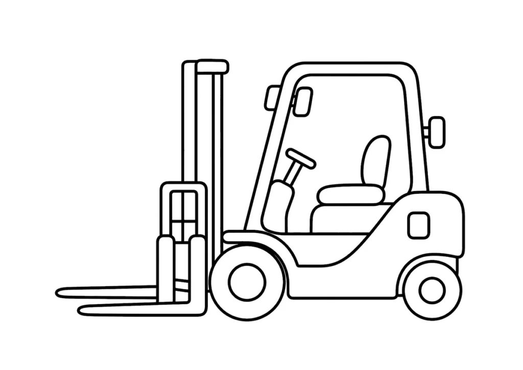 フォークリフトの塗り絵