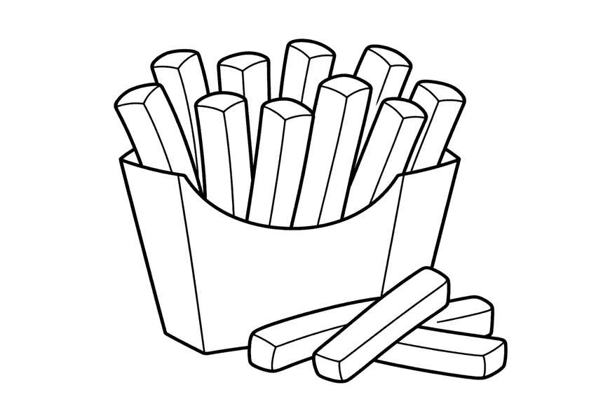 フライドポテトの塗り絵