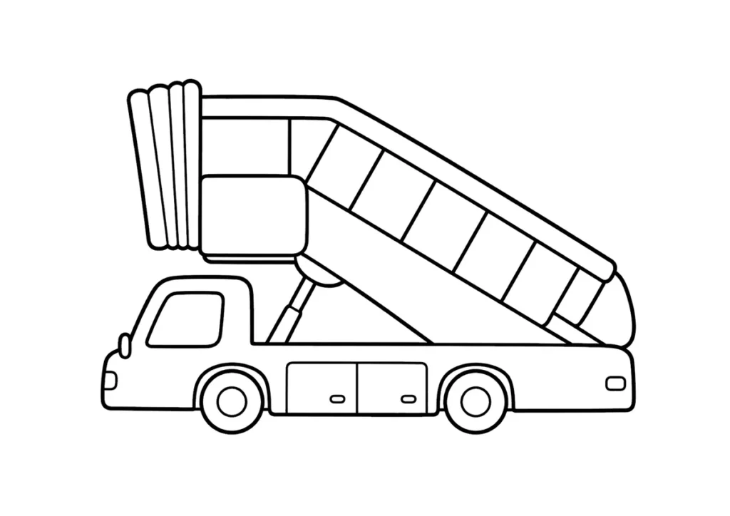 タラップ車の塗り絵