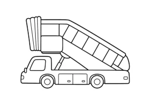 タラップ車の塗り絵