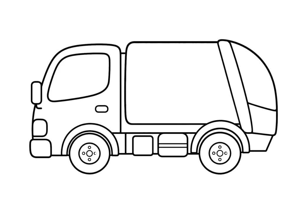 ゴミ収集車の塗り絵