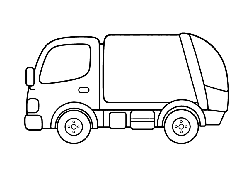ゴミ収集車の塗り絵